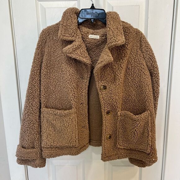 Stevie Hender Brown Sherpa Button Up Jacket - Picture 8 of 9